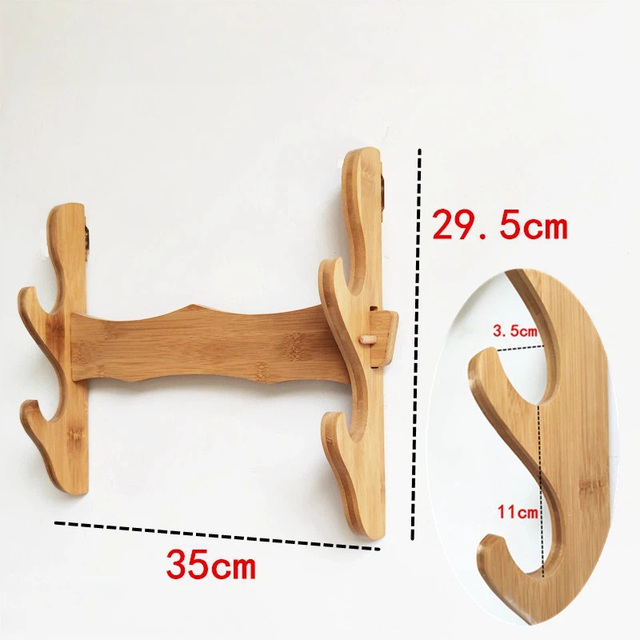 Brown Wall Mounted Sword Rack WJU02 Solid Display Stand for Swords & Knives Durable Medieval Weapon Holder