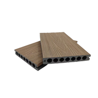 Nouveau revêtement de terrasse composite creux en PVC de 18 mm, résistant à l'eau, WPC, étanche, co-extrudé, imitation bois, facile à installer, pour extérieur et entrepôt