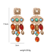 Pendientes de Moda con Diseño Creativo, Estilo Étnico, con Diamantes de Colores y Borlas