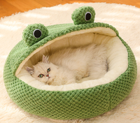 Maisonnette pour animaux de compagnie de la série Original Frog, quatre saisons, chaude, fermée, pour chat, lit pour chien, abri coupe-vent pour l'automne et l'hiver