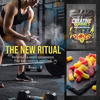 Gommes de créatine monohydrate 5g par portion, supplément en gommes pour l'entraînement en salle de sport, soutien musculaire, formule végétalienne, marque privée