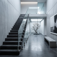 Balustrade de balcon sans cadre en acier inoxydable moderne HDSAFE, garde-corps en verre pour piscine, clôture en verre pour extérieur, rampes d'escalier