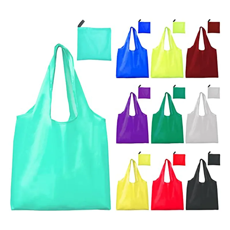 Sacos de merceiro reutilizáveis, sacos de grande capacidade com estampa de flores de nylon, sacola de compras dobráveis, sacos duráveis eco-amigáveis