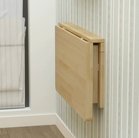 Support de table de livre d'ordinateur suspendu mural réglable pliable en bois massif pour la cuisine