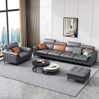 Juego de sofá cama en forma de L de cuero sintético italiano europeo de lujo moderno muebles modulares de tela de madera para comedor Hotel