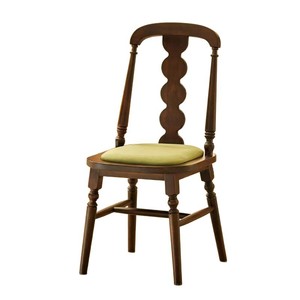 Chaise de salle à manger en bois massif rétro vintage française, rembourrée - Product Image 5