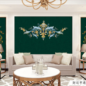 Revêtement mural brodé Ke Hong Golden Emperor, motif abstrait rectangulaire, décoration intérieure de haute qualité pour fond de télévision - Product Image 2