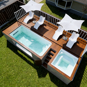Petite piscine hors sol en fibre de verre pour extérieur, spa aquatique sur toit, piscines de loisirs aquatiques, piscine conteneur - Product Image 4