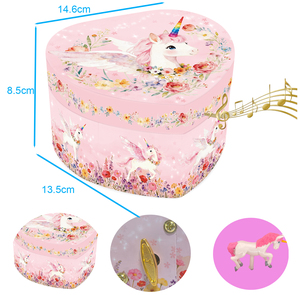Boîte à musique Jakos Princesse Licorne Cœur Petite Fille Poupée Tournante Décoration Maison Cadeau Mécanisme de Rangement Plastique MDF à Remonter - Product Image 3
