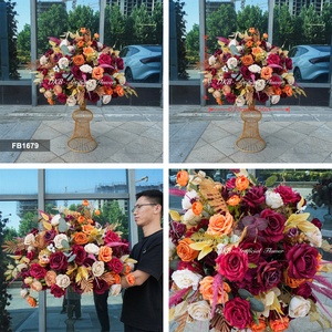 New Arrival red <b>Artificial</b> <b>Flower</b> Ball Wedding Centerpiece <b>Artificial</b> <b>Flowers</b> for Wedding Decorations - Product Image 2