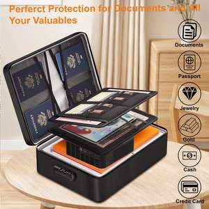 YHX USA Warehouse Portable Waterproof <b>Fireproof</b> Document Storage <b>Box</b> Passports and Laptop Organizer for Important Documents - Product Image 5