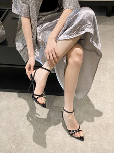 Zapatos de Tacón de Aguja Súper Altos de Moda 2023, Zapatos de Mujer con Punta Abierta y Tiras, Sandalias Sexys de Verano para Mujer, Zapatos de Lujo - Product Image 3