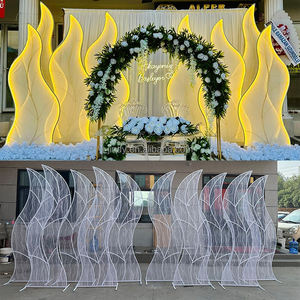 웨딩 야외 파티 이벤트 무대 배경 비즈 커튼 배경 프레임 웨딩 장식용 금속 아치 배경 스탠드 - Product Image 6