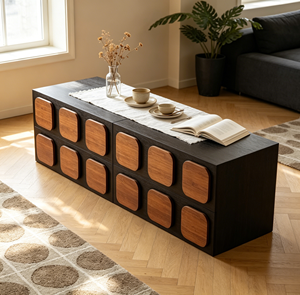 Mueble de Almacenamiento Moderno de Mediados de Siglo con Puertas de Madera para Sala de Estar - Product Image 5