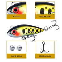 Leurre de pêche VIB mini ABS 4cm 4.5g, 6 couleurs, type crayon, pour la pêche au bar, au tilapia et en eau salée