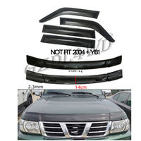 Black Weathershield Sun Visor Deflector de viento Piezas exteriores del cuerpo para Patrol Y60 Y61 GQ GU Series Car Windows