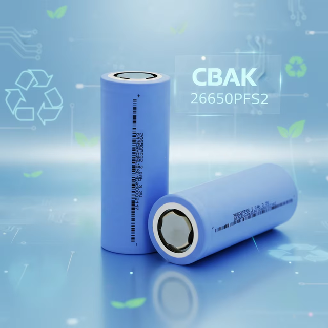 CBAK 26650PFS2 3000mAh LiFePO4 Cylindrical Lithium-ion Battery 15C Discharge Rate 3000 Cycle Life Made in Jiangsu