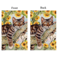 Vente chaude Top Qualité Fabricant En Gros Mignon Chat Double Face Extérieur Cour Décoration Personnalisé Jardin Drapeaux Bannière