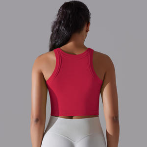 Haut de sport décontracté sans bretelles en tricot pour femme, sexy, basique, une pièce, soutien-gorge sans couture, sans armatures, respirant, couleur unie - Product Image 6