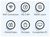 Microscope numérique HD 2-en-1 2MP pour l'analyse de la peau et des follicules pileux avec imagerie électronique pour la réparation de cartes PCBA de téléphones