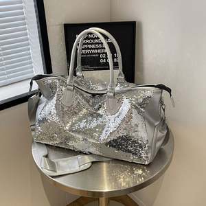 New Fashion Pu Leather Flash Luggage Bag Waterproof Large Capacity Gym Bags Portable Travel Duffel Bag for Women - Product Image 2