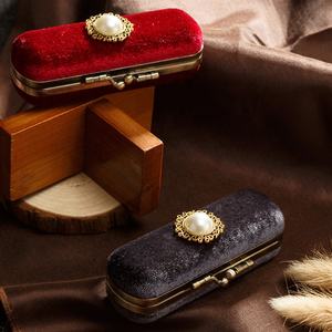 סיטונאי אופנה באיכות קטיפה נסיעות מיני נשים שפתון תיק עם מראה ו hasp - Product Image 3