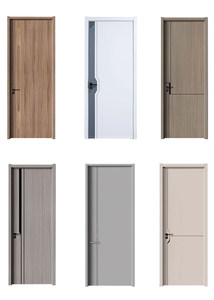 Puerta de Madera Maciza de Estilo Minimalista para Interiores, Superficie Acabada, Apertura Manual, para Dormitorio - Product Image 5