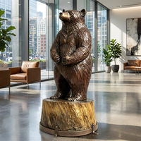 Sculpture en bronze d'ours majestueux en marche - Statue de faune sauvage sur mesure grandeur nature avec options personnalisées, sculpture en bronze