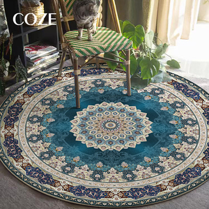 Alfombra de Estilo Boho para Silla de Maquillaje y Vestidor, Alfombra Redonda Personalizada para Sala de Estar - Product Image 1