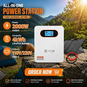 เครื่องกำเนิดไฟฟ้าพลังงานแสงอาทิตย์แบบพกพา 2000W 4000Wh 4kWh แบตเตอรี่ LiFePO4 ช่องเสียบ USB-C สำหรับสำรองไฟบ้านและใช้ในแคมป์ปิ้ง - Product Image 1