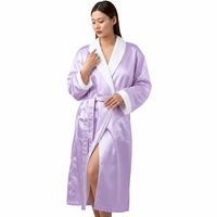 Peignoir unisexe avec col châle, double face, violet, respirant, léger, pour les vacances et le quotidien, pour toutes les saisons
