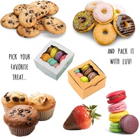 Boîtes de mini macarons blanches avec fenêtre transparente, pour boulangerie, biscuit, soin des enfants, vente en gros