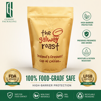 Sachet de café personnalisé imprimé en PE recyclable, sachet de café biodégradable, emballage de café avec logo personnalisé et valve, pochette stand-up