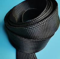 Manchon de tuyau en maille de peau de serpent rouge et noir Manchons de câble tressés en nylon PET écologique
