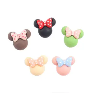 Cute Cartoon Bowknot Mouse Resin Ornament Color DIY Craft Supplies Phone Shell Patch Arts Kids Hair Accessories Materials