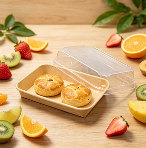 Boîte en papier kraft jetable transparente et portable pour pâtisserie, tiramisu, gâteau, sushi, emballage à <span class=keywords><strong>emporter</strong></span> pour la restauration - Product Image 3