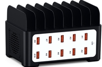 Stasiun Pengisian Daya Ponsel 120W untuk Beberapa Perangkat, 10 Port USB C Tipe C, Stasiun Pengisi Daya Cepat