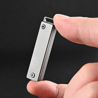 Couteau utilitaire miniature en acier D2 haute dureté, porte-clés, couteau pliant de poche en alliage de titane pour le camping, EDC, cadeau