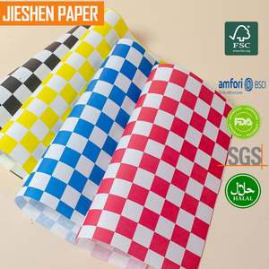 Fast Delivery Wholesale Printing Pe Coated <b>Paper</b> 12x12" Grease Proof Deli Fast Food Checkered Burger <b>Wrapping</b> <b>Paper</b> - Product Image 4