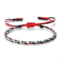 Bracelet Palestine en Gros, Bijou Tissé en Pierre Naturelle Perlé, Drapeau Fait Main, Corde Ajustable pour Femmes
