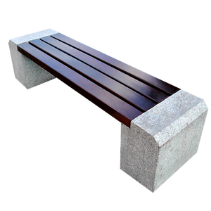 Modern Design Massief Houten Ijzeren Frame Waterbestendige Parkbank Lange Kruk Vierkante Stenen Stoel Voor Buitenpatio Villa Toepassing - Product Image 5