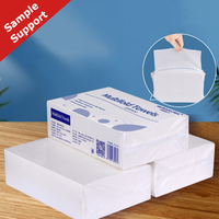 Serviettes en papier pliées en Z en vrac, serviettes en papier Z-Fold, pâte de bois vierge, 200 feuilles/paquet, 20 paquets/caisse, blanc