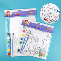 Xin Bowen Factory Nouveaux produits Joli panneau de toile imprimé avec pinceaux et ensemble de peintures
