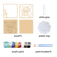 Kit de peinture sur bois pour enfants, maison hantée d'Halloween, ensemble d'art en bois 3D superposé à faire soi-même avec des peintures non toxiques, pinceaux, activité éducative