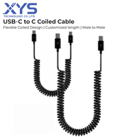 Kabel USB Type C Male to Male Spiral Retractable untuk Transfer Data dan Pengisian Daya
