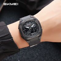 Jam Tangan Pria SKMEI 2328 Mewah Analog-Digital Kronograf Tahan Air Silikon dengan Logo yang Dapat Disesuaikan Layar LED