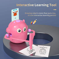 Juego de Regalo Educativo de Arte para Niños, Pizarra de Dibujo Electrónica y Robot de Dibujo, Divertido Juego de Aprendizaje, Suministros de Plástico para Niños de 4 a 6 Años