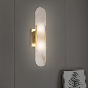 PLS Lighting Applique murale LED moderne contemporaine minimaliste en laiton et albâtre, intensité variable, garantie 2 ans, température de couleur 3000K-6000K pour - Product Image 2