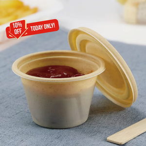 Thân Thiện Với Môi 3 Oz Dùng Một Lần Để Đi <span class=keywords><strong>Container</strong></span> Microwavable Phân Hủy Sinh Học Nước Sốt Cup Với Nắp Cho Thức Ăn Nhanh Bao Bì Nhà Hàng - Product Image 1
