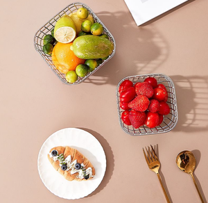 Panier <span class=keywords><strong>de</strong></span> rangement multifonctionnel en acier inoxydable, panier à fruits et légumes pour la maison, panier <span class=keywords><strong>de</strong></span> rangement pour cosmétiques <span class=keywords><strong>de</strong></span> cuisine - Product Image 2